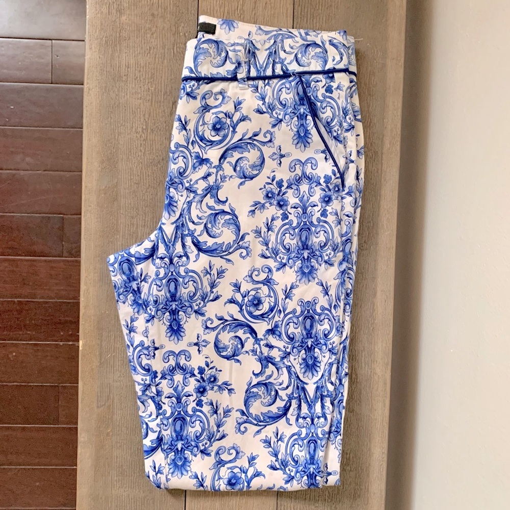 Blue Scroll Pants - Picture 1 of 5
